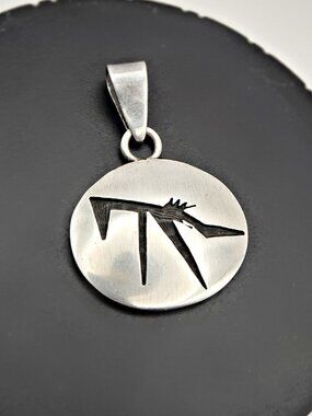 Vintage Taxco Sterling Silver Modernist Pendant 925 Mexico